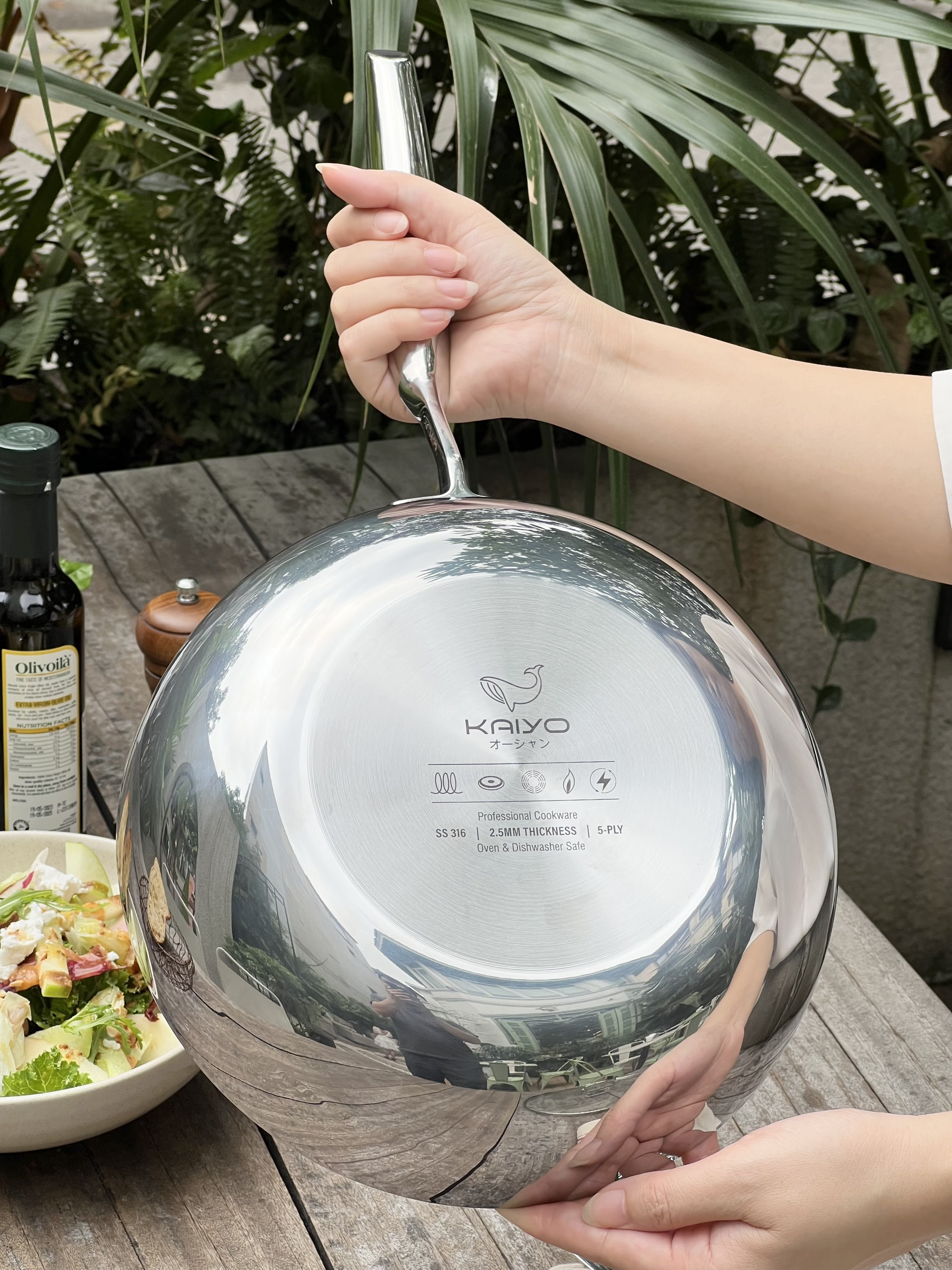 Chao inox 316 Kaiyo 5 lop sau long co vung