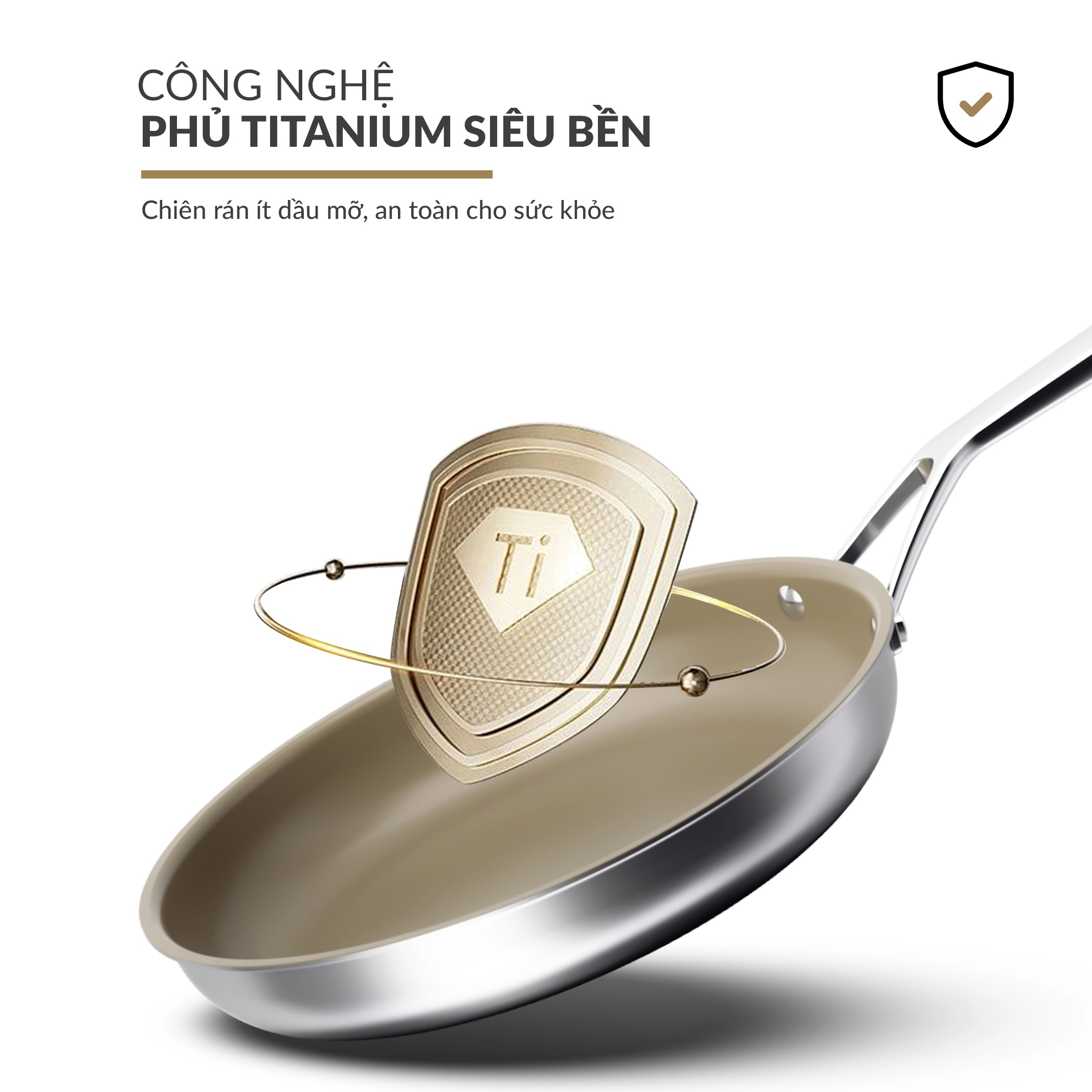 Chảo siêu chống dính Haatz Titanium Aura size 28cm cạn lòng