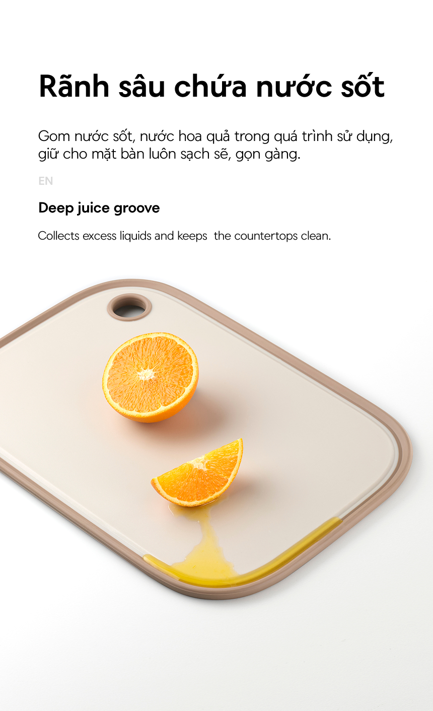 Thớt hai mặt LocknLock inox 304, nhựa PP kháng khuẩn CKD096IVY