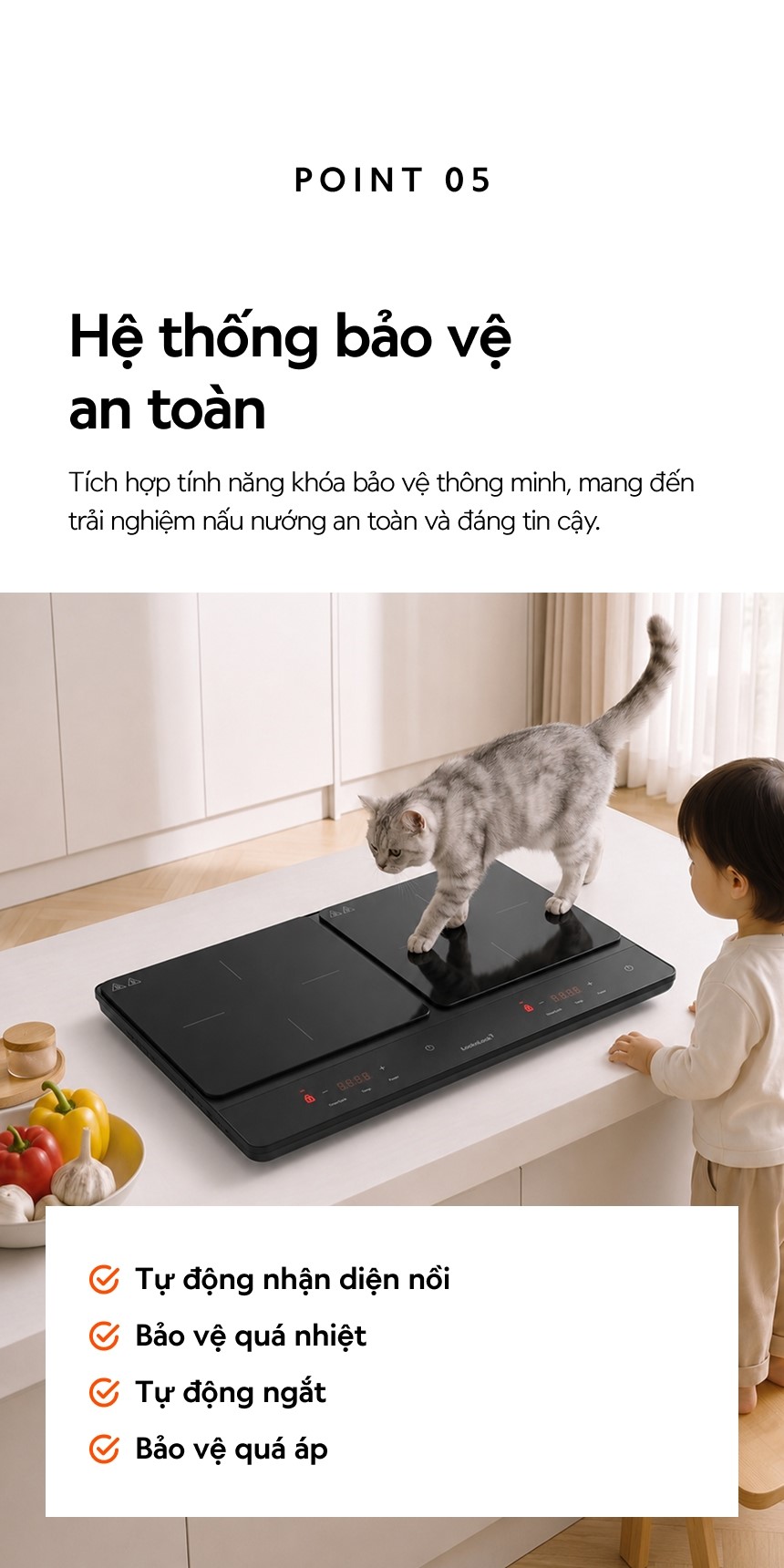 Bếp Điện Từ Đôi Locknlock Dual Induction Cooktop EJI347BLK