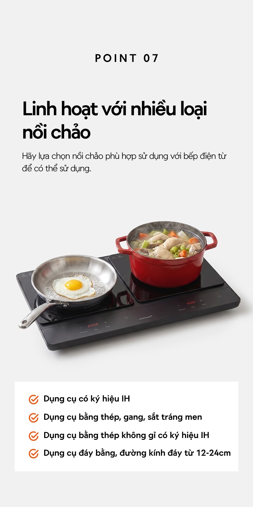 Bếp Điện Từ Đôi Locknlock Dual Induction Cooktop EJI347BLK