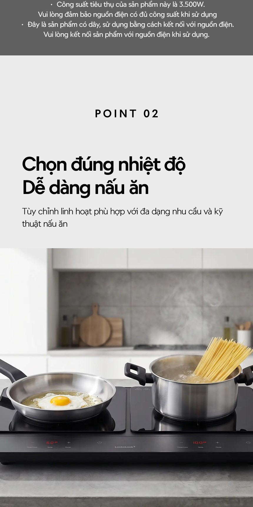 Bếp Điện Từ Đôi Locknlock Dual Induction Cooktop EJI347BLK