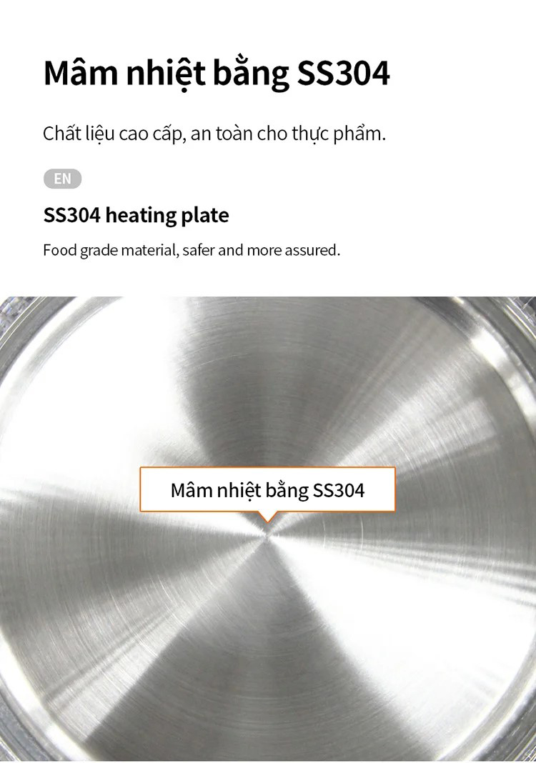 Ấm siêu tốc LocknLock thủy tinh Borosilicate EJK276GRY