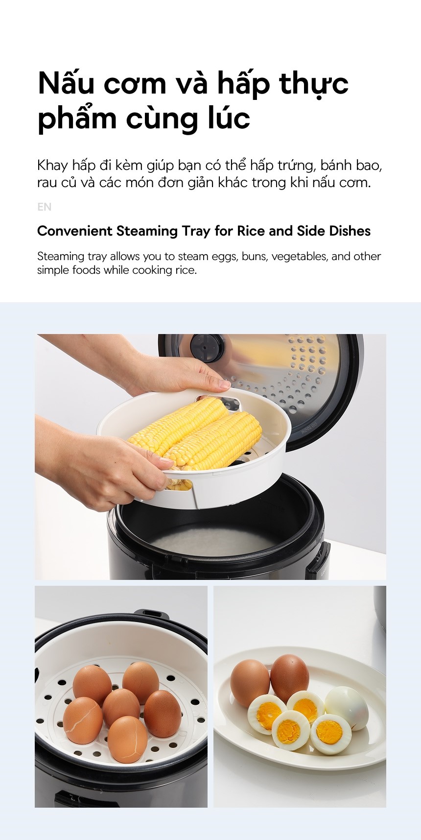 Nồi cơm điện LocknLock Daily Rice Cooker EJR472BLK dung tích 1.8L - Màu đen
