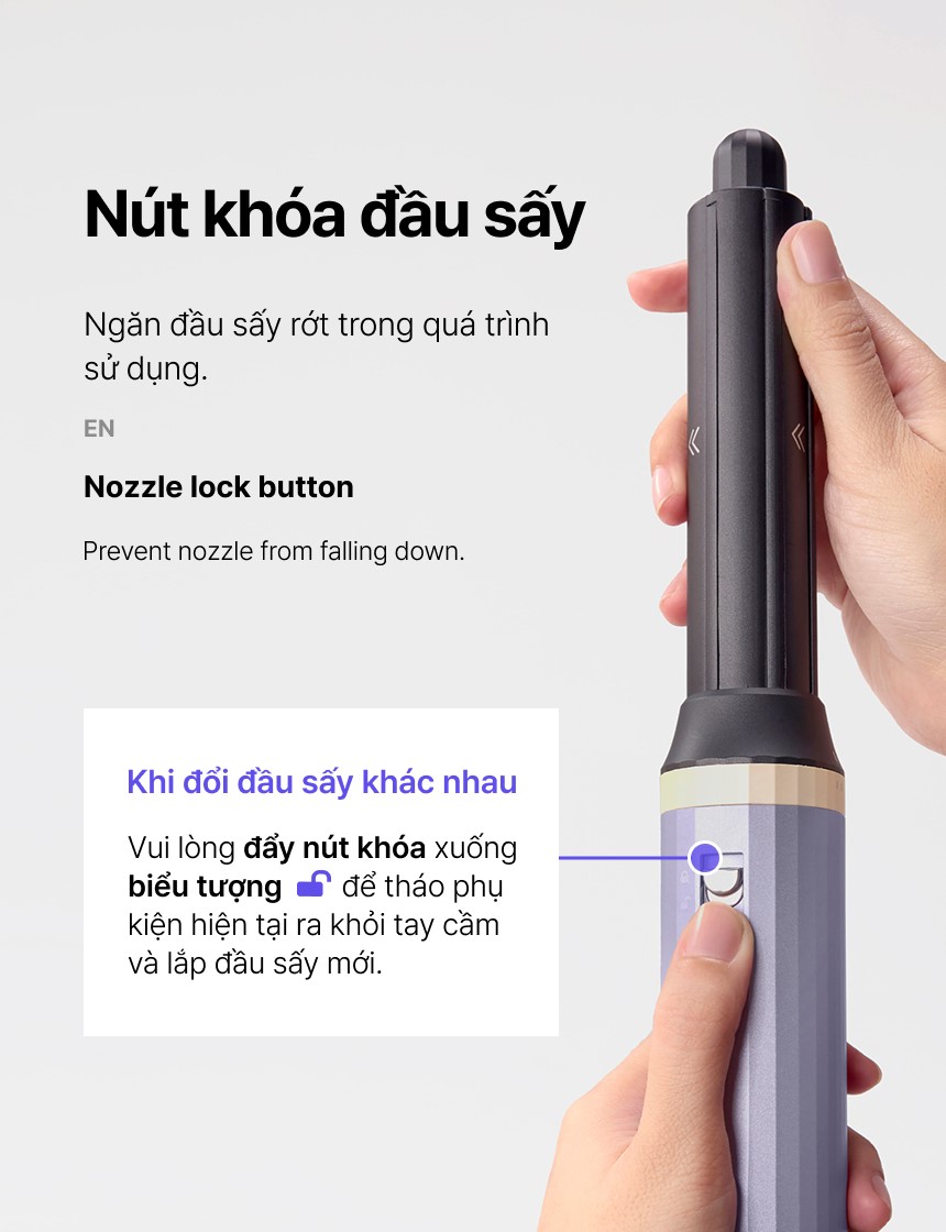 Máy tạo kiểu tóc LocknLock Multi Hair Styling Dryer ENA526GRY