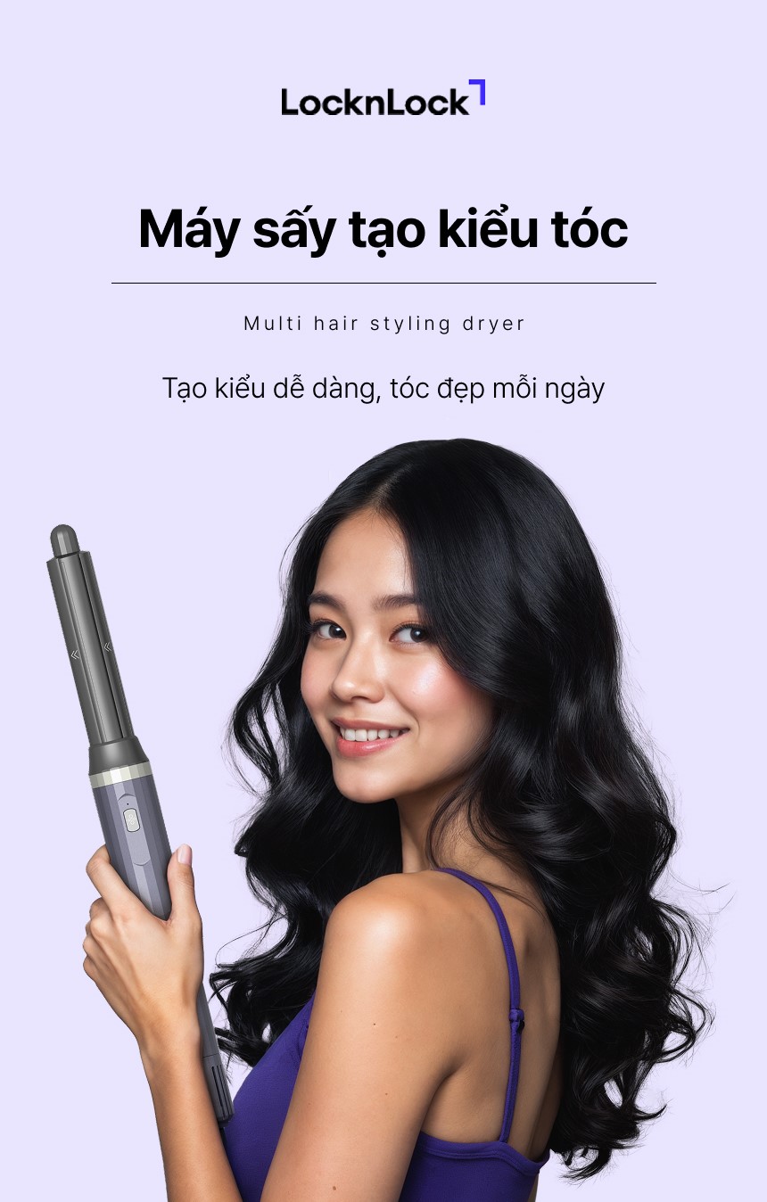 Máy tạo kiểu tóc LocknLock Multi Hair Styling Dryer ENA526GRY
