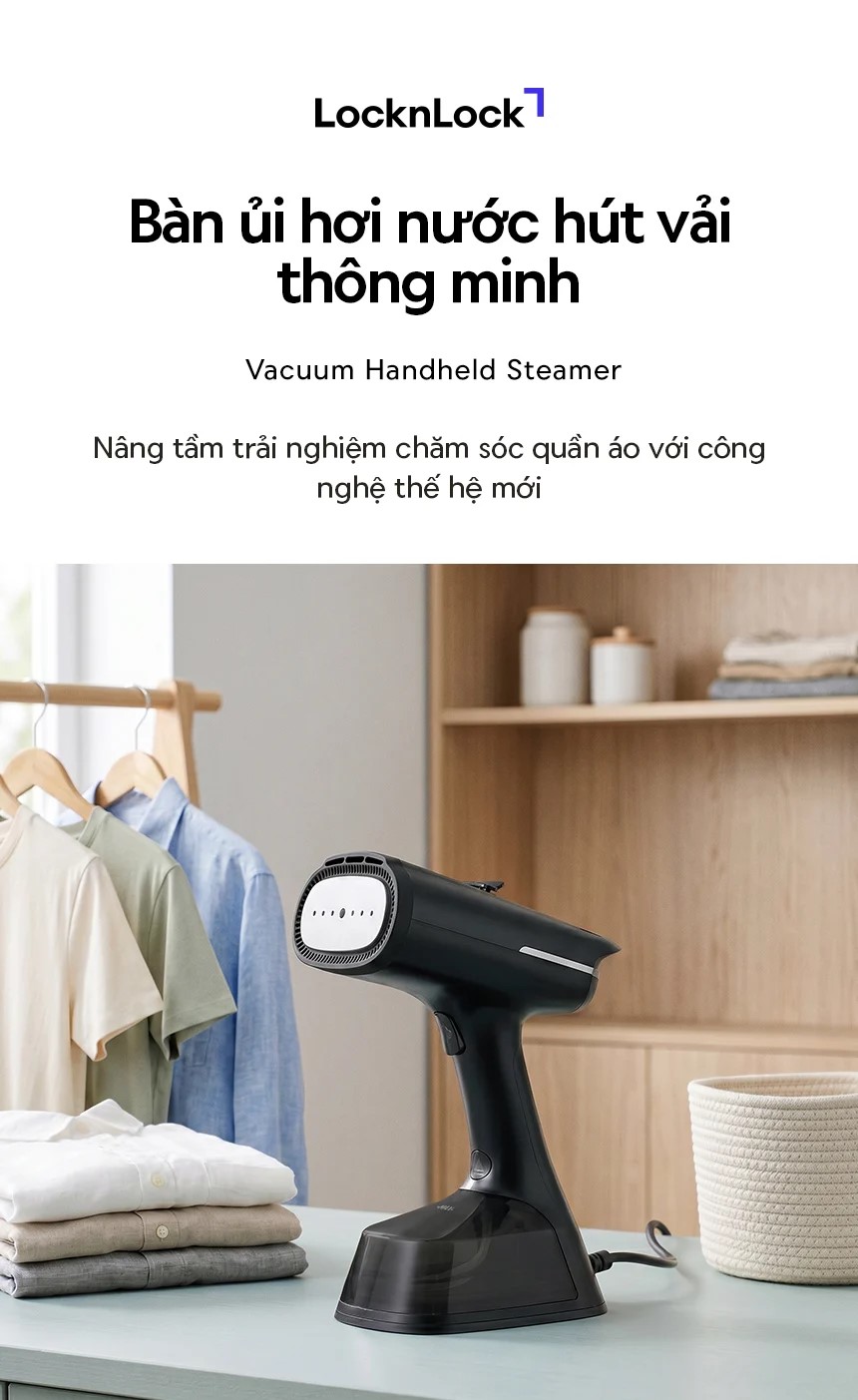 Bàn ủi hơi nước LocknLock hút vải thông minh ENI216BLK