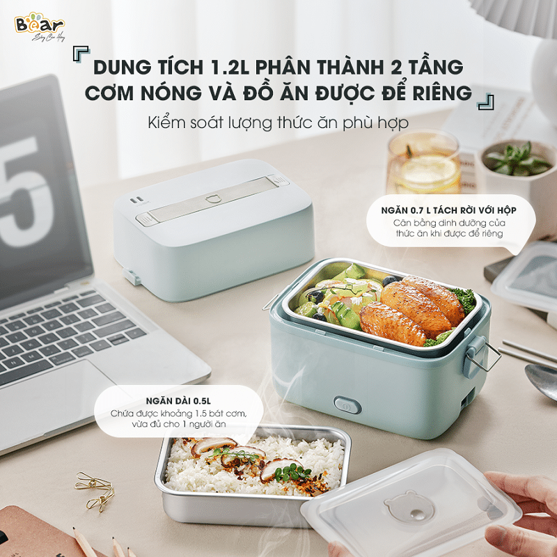 Hộp Cơm Điện Bear SB-HC12L 1.2 Lít