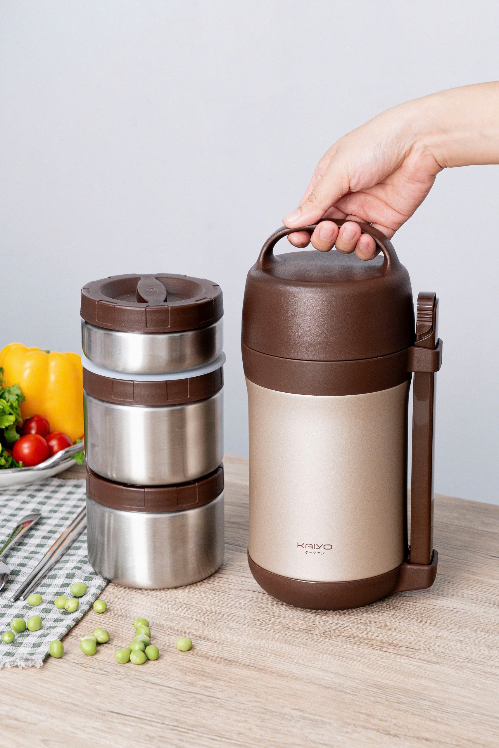 Bộ hộp cơm giữ nhiệt Kaiyo 1600ml