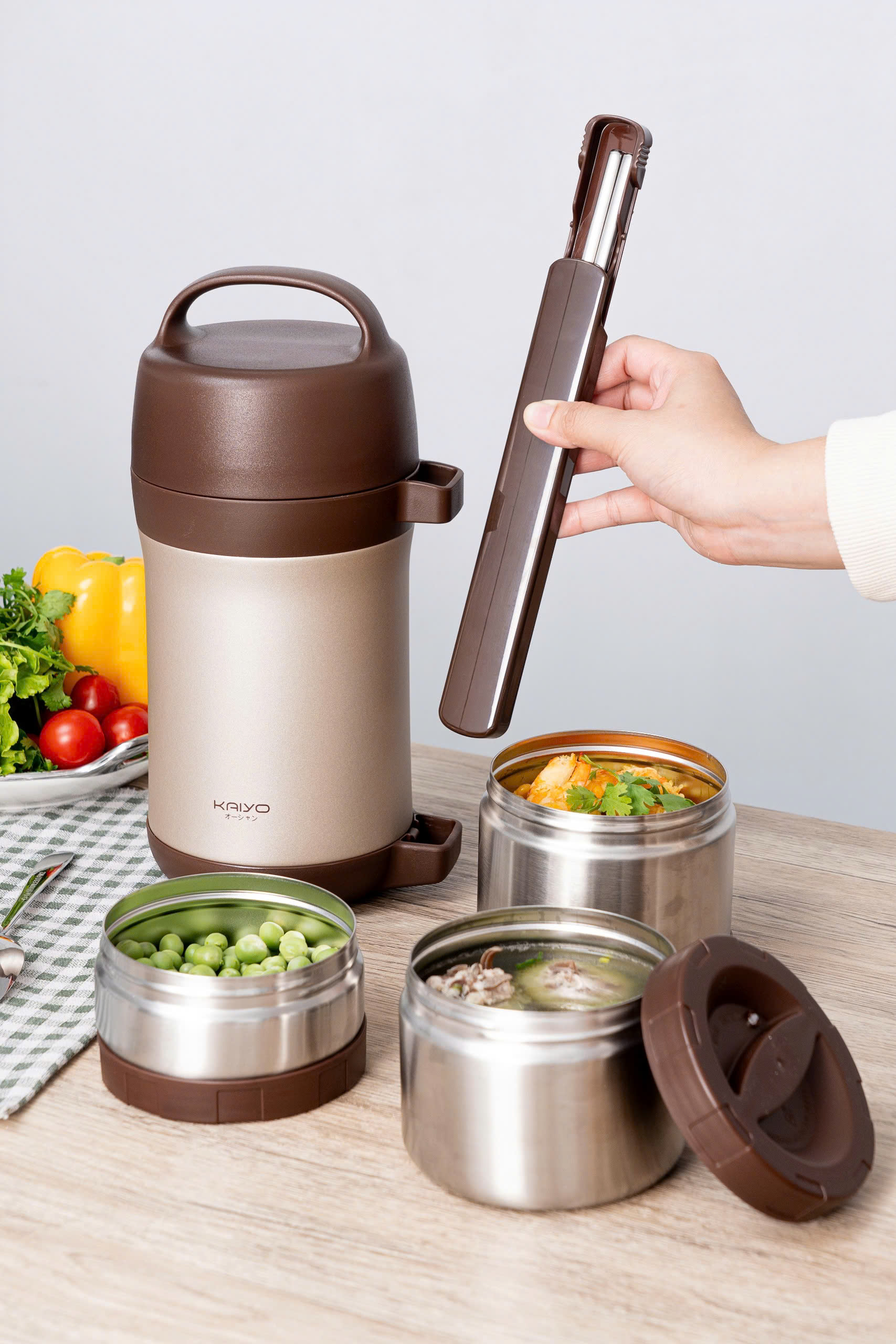 Bộ hộp cơm giữ nhiệt Kaiyo 1600ml