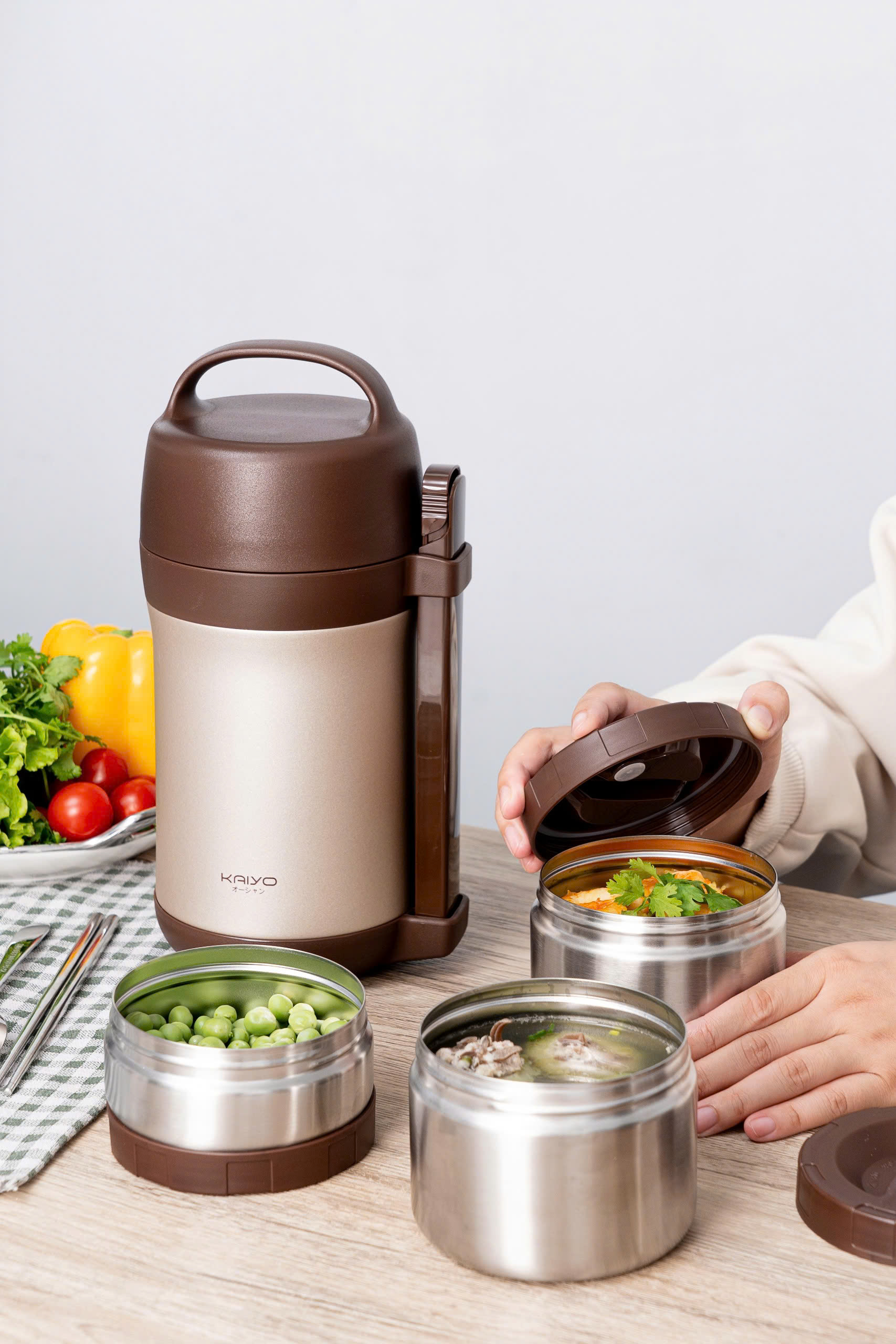 Bộ hộp cơm giữ nhiệt Kaiyo 1600ml