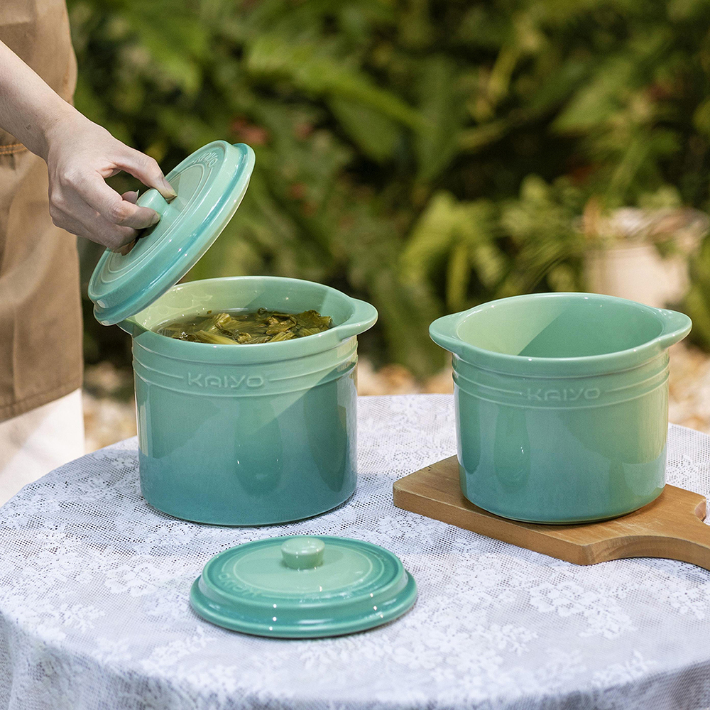 Hũ gốm sứ muối dưa cà Rainbow Kaiyo dung tích 2 lít