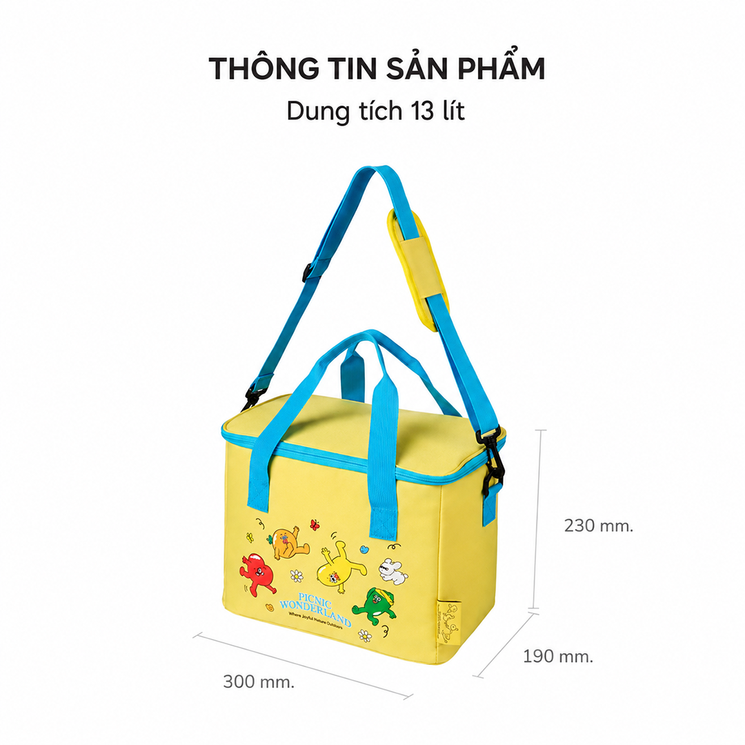 Túi giữ lạnh LocknLock dung tích lớn 13 lít Balloon Friends HWB557YEL_BF