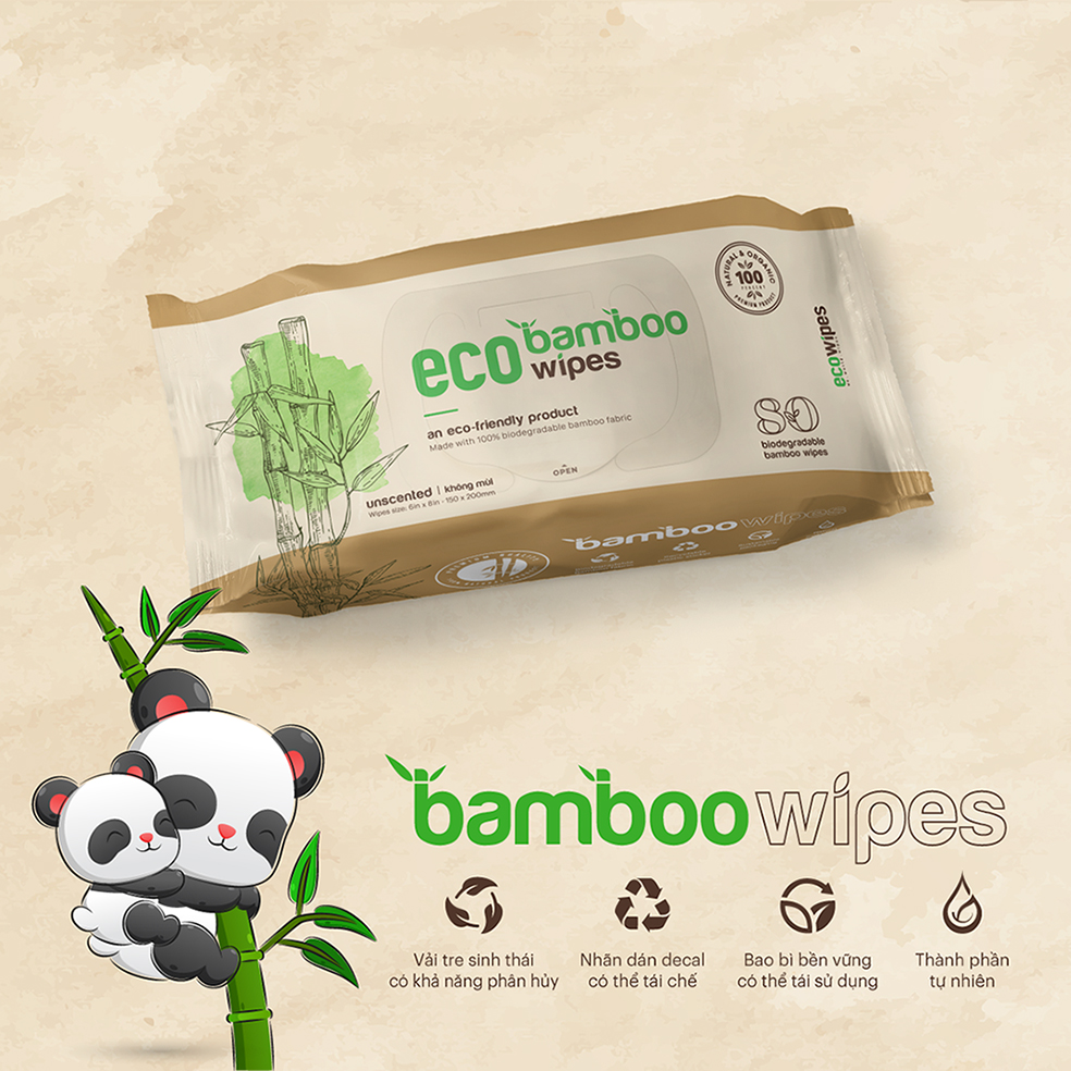 Khan uot vai soi tre Eco Bamboo Ecowipes