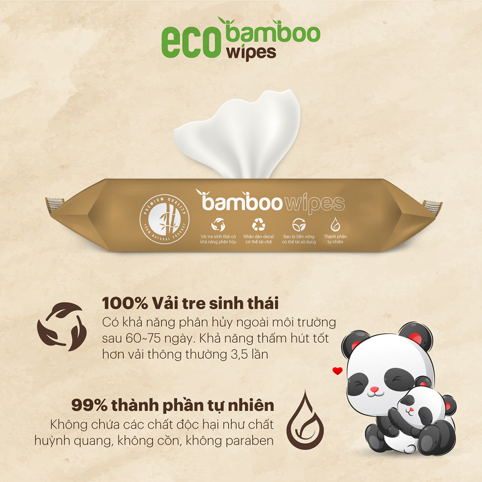 Khan uot vai soi tre Eco Bamboo Ecowipes