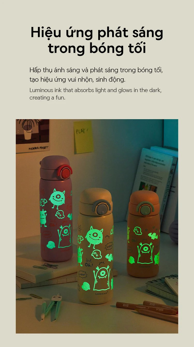 Bình giữ nhiệt LocknLock School Fit Luminous 380ml inox 316- LHC3387 / 510ml - LHC3388