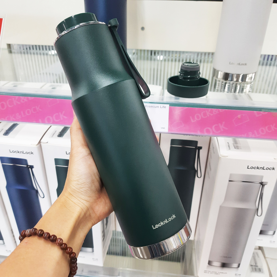 Bình giữ nhiệt LocknLock Metro Edge Tumbler LHC4199DGRN 620ml