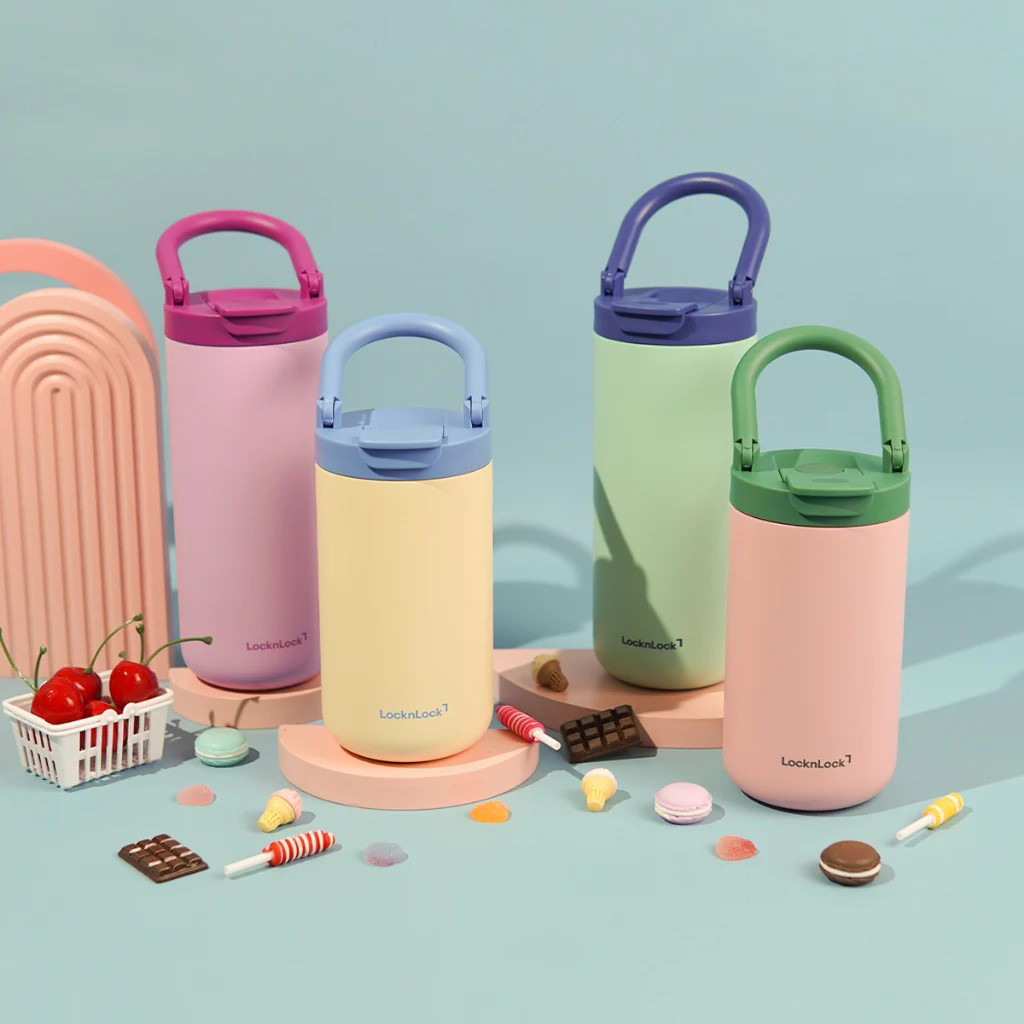 Bình Giữ Nhiệt LocknLock Fold Grip Tumbler Tay Cầm Gập LHC4435/LHC4436