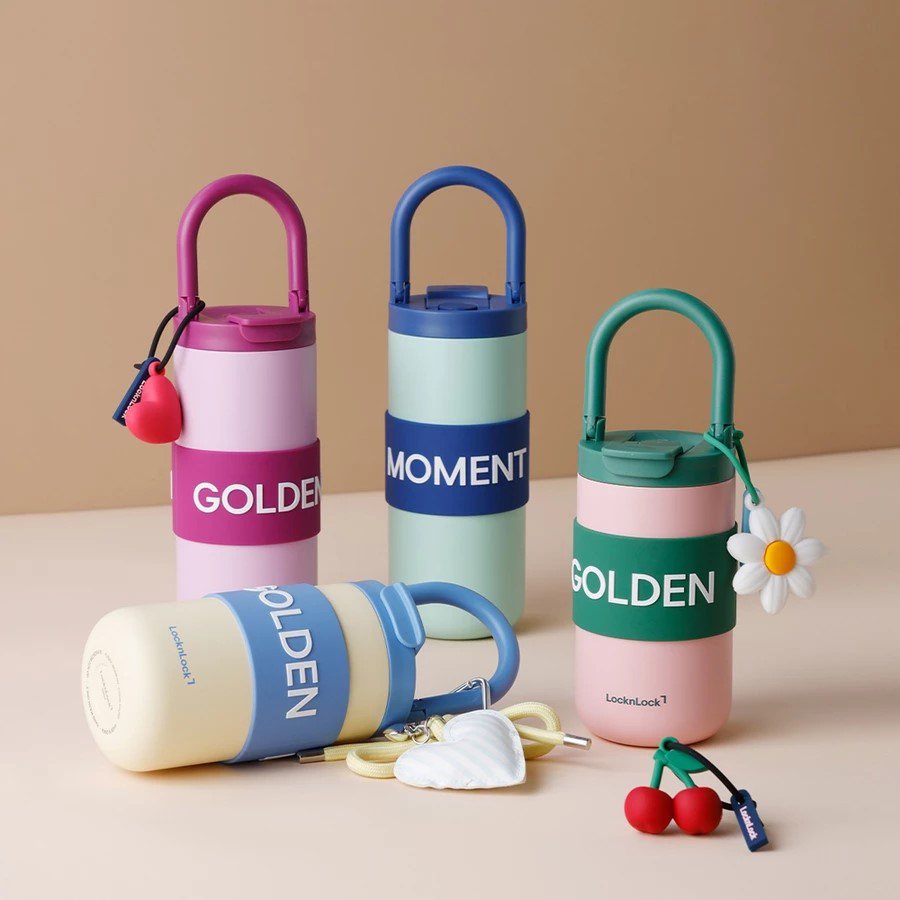 Bình Giữ Nhiệt LocknLock Fold Grip Tumbler Tay Cầm Gập LHC4435/LHC4436