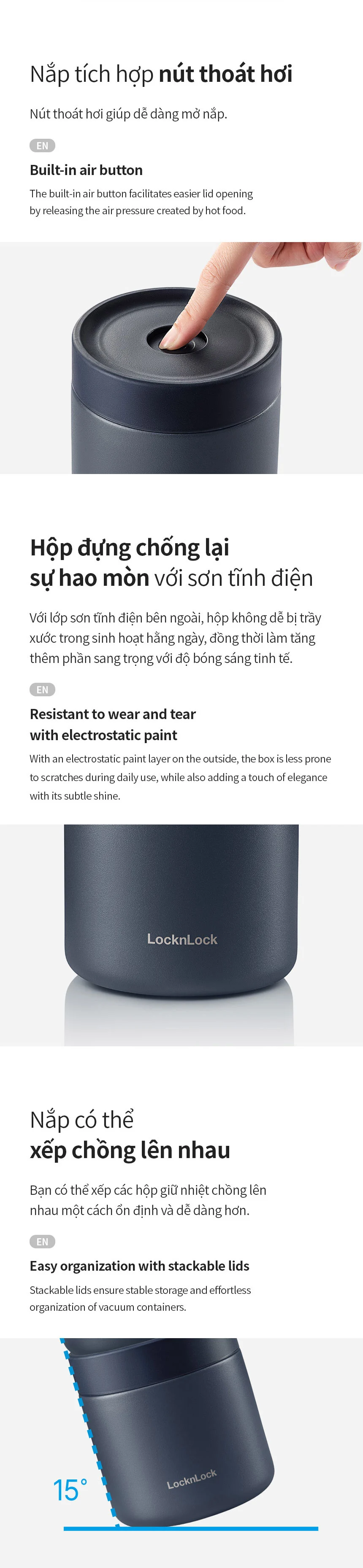 Bộ hộp cơm LocknLock LHC8052S01
