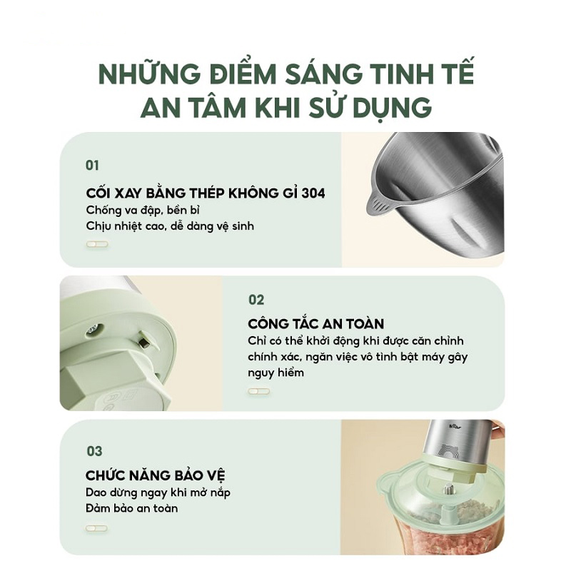 Máy xay thịt 1.8L Bear CH-4H03F 