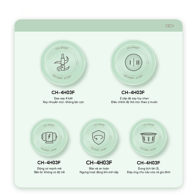 Máy xay thịt 1.8L Bear CH-4H03F 