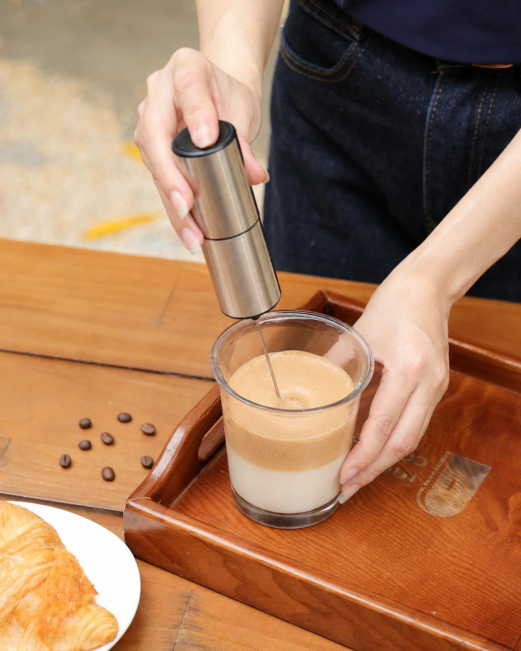 Máy tạo bọt kem sữa, đánh cà phê lên bọt, đánh trứng cầm tay KAIYO tốc độ quay 10.000 vòng/phút tạo bọt mịn với vài giây