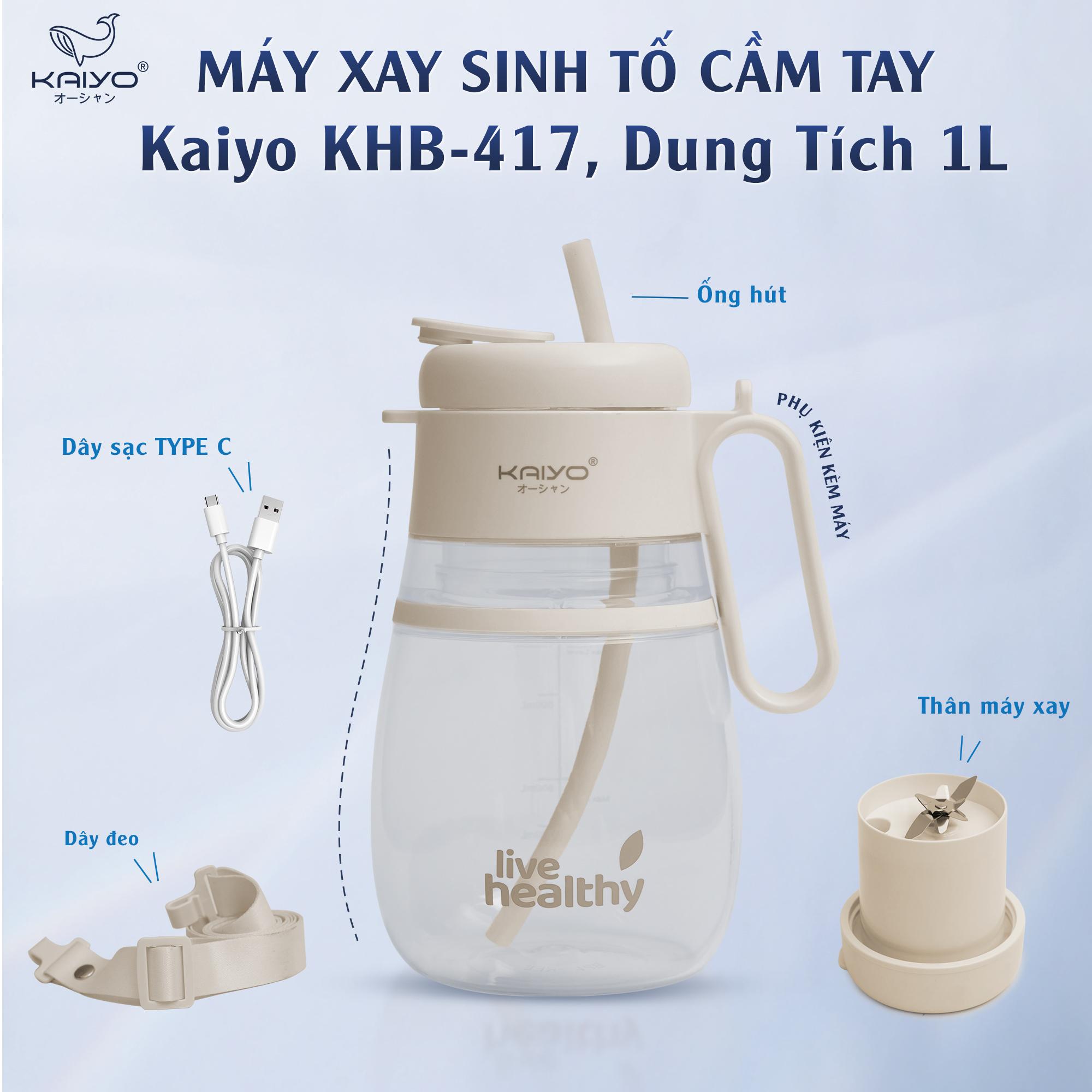 Máy xay sinh tố cầm tay KAIYO KHB-417 pin sạc 1500mAh dung tích 1L