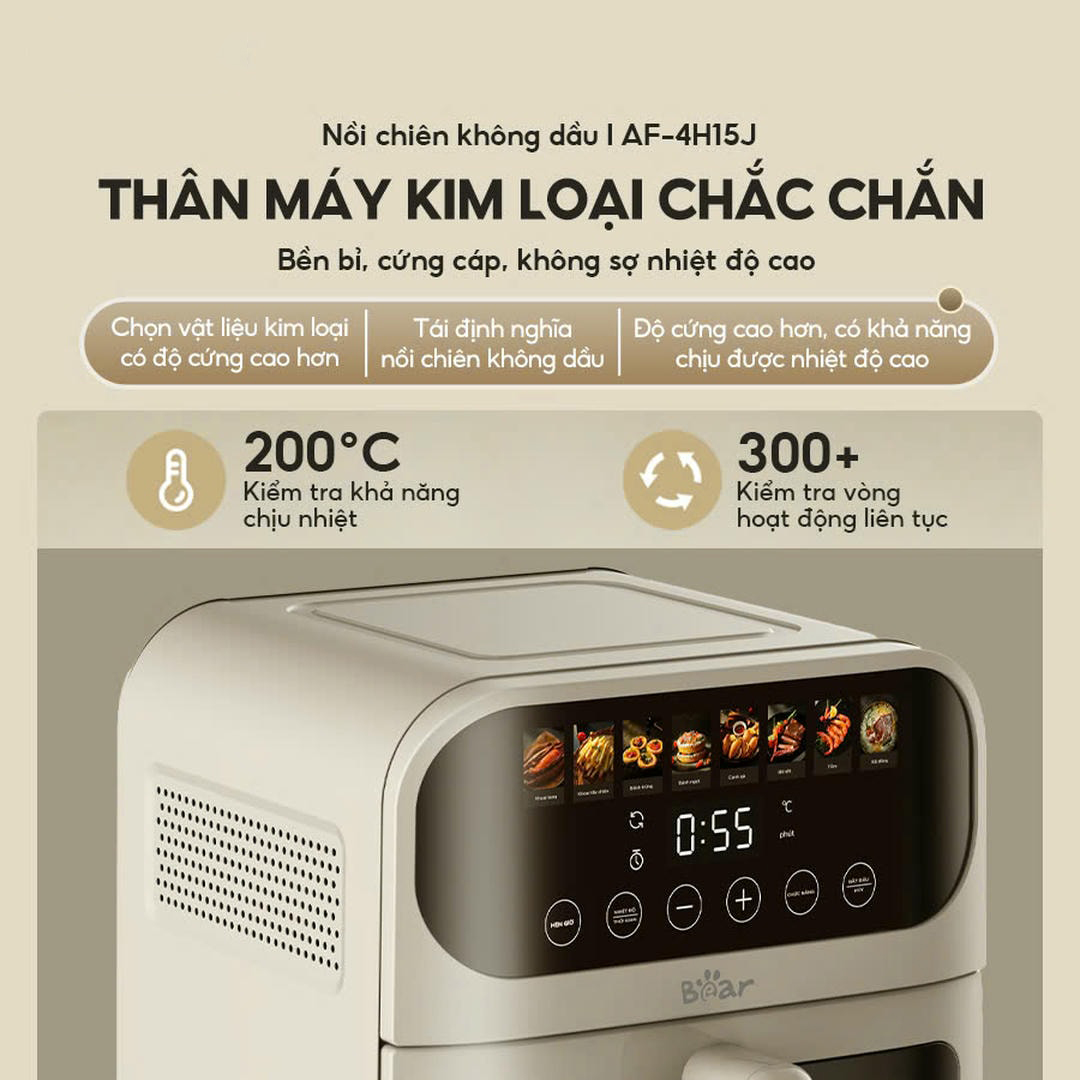Noi chien khong dau Bear  Bear AF-4H15J 6 lít