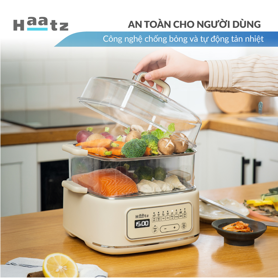 Nồi lẩu hấp đa năng Haatz CIM371 10 lít 8 chức năng hấp
