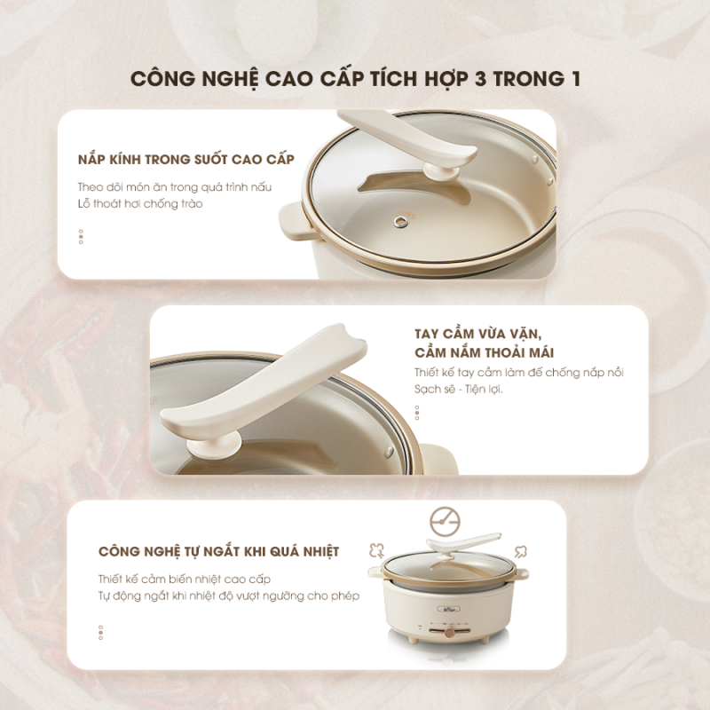 Nồi Lẩu Điện Bear 5L SB-NL05F Bản Quốc Tế