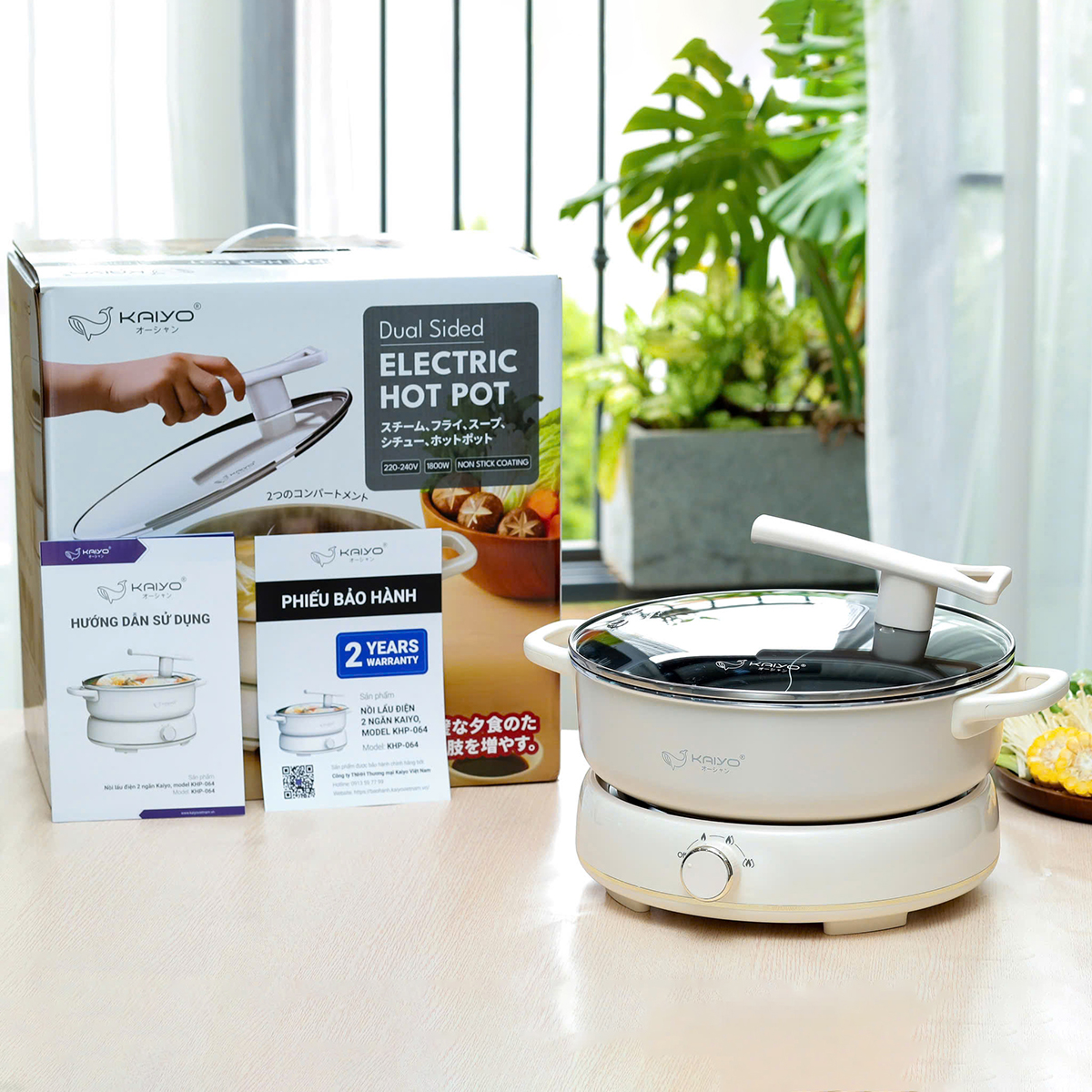 Nồi lẩu điện KAIYO 2 ngăn  dung tích 6 lít model KHP-064