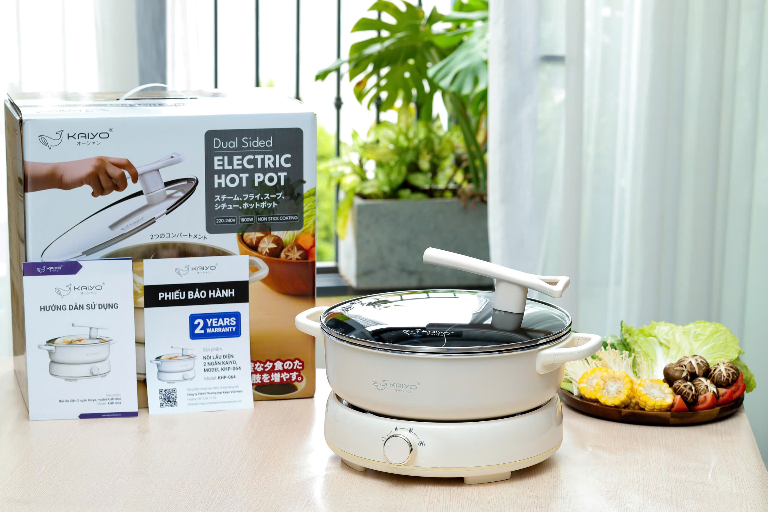 Nồi lẩu điện KAIYO 2 ngăn  dung tích 6 lít model KHP-064