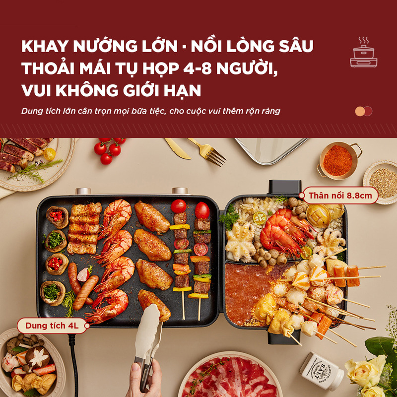 Nồi lẩu nướng BEAR GR-5H22R83