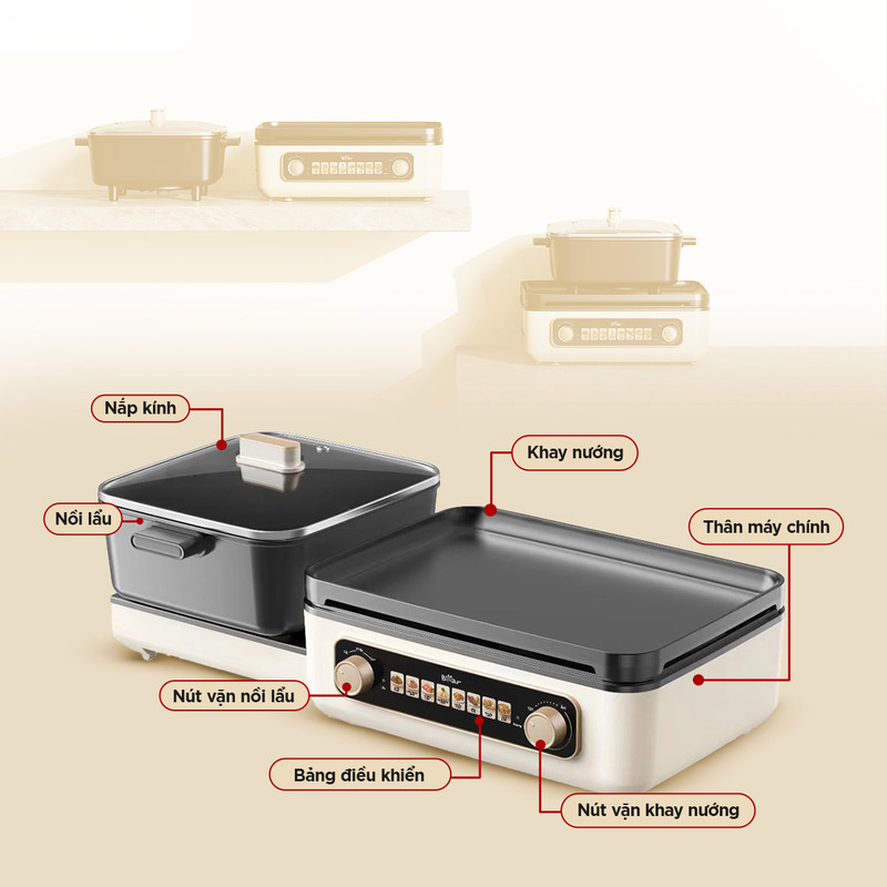 Nồi lẩu nướng BEAR GR-5H22R83