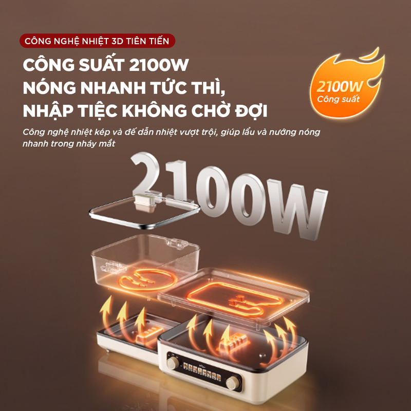 Nồi lẩu nướng BEAR GR-5H22R83