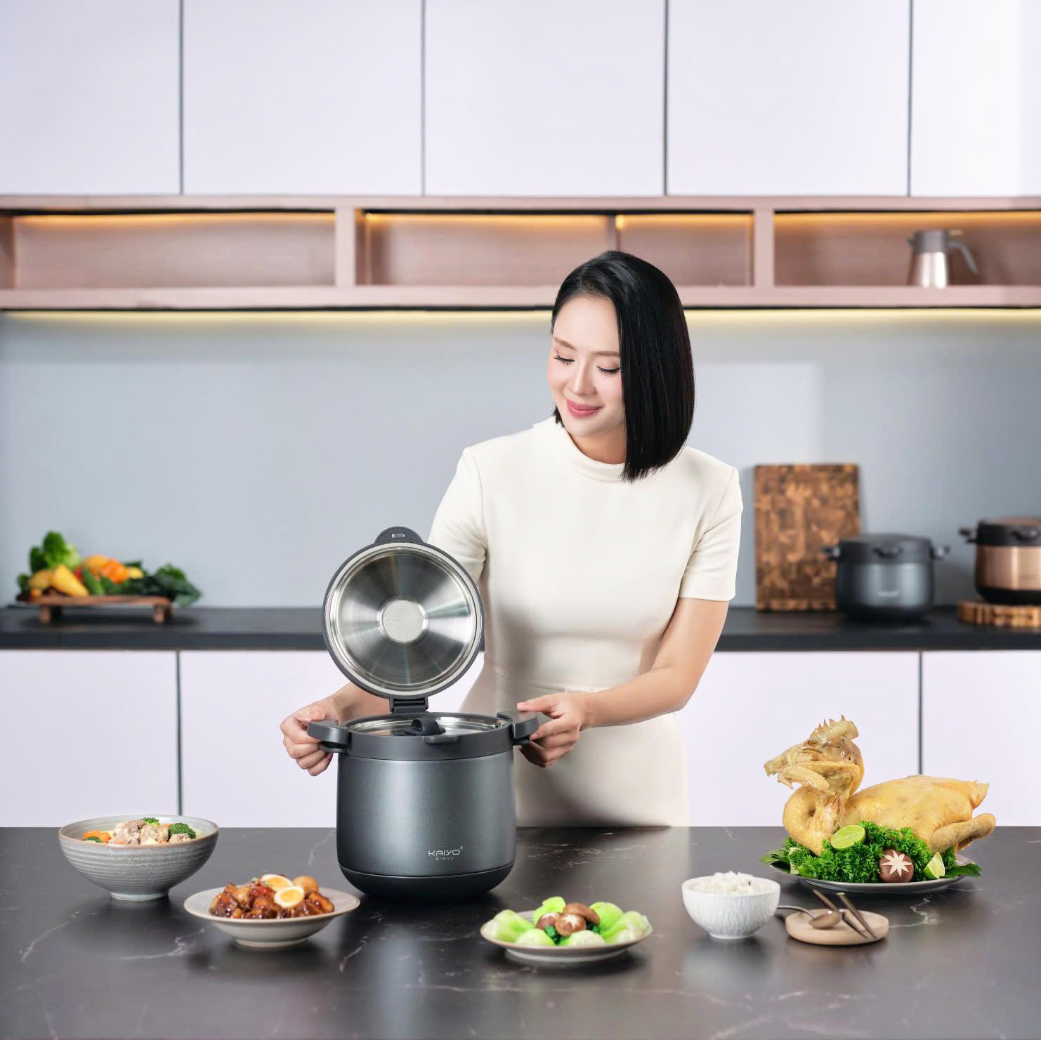 Nồi ủ chín thực phẩm Kaiyo 2 tay cầm Kitchen Mate