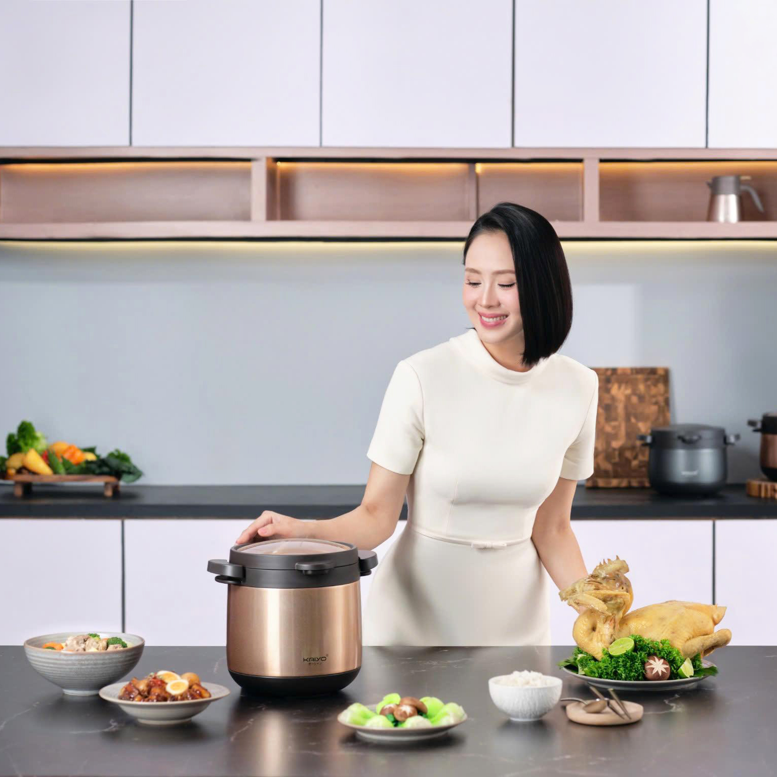 Nồi ủ chín thực phẩm Kaiyo 2 tay cầm Kitchen Mate