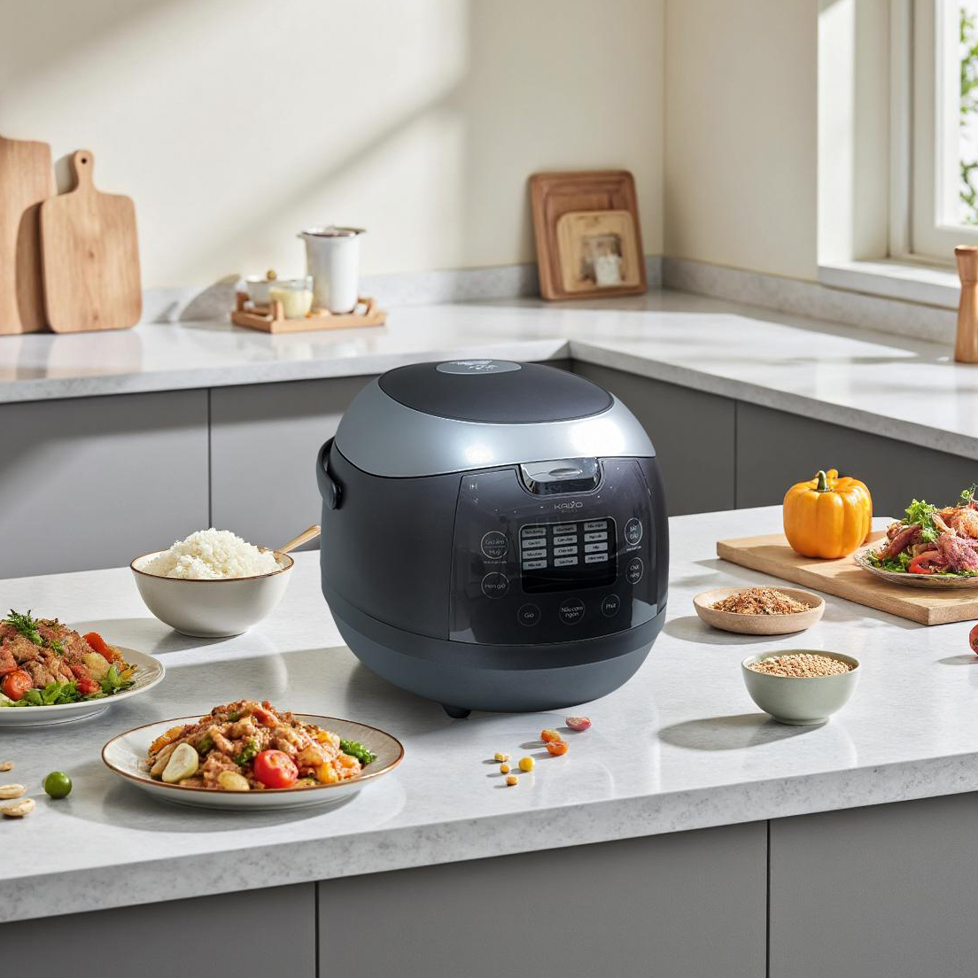 Nồi cơm cao tần lòng nồi inox 304 Kaiyo dung tích 1,5L kèm chức năng nấu tách đường KRC-063