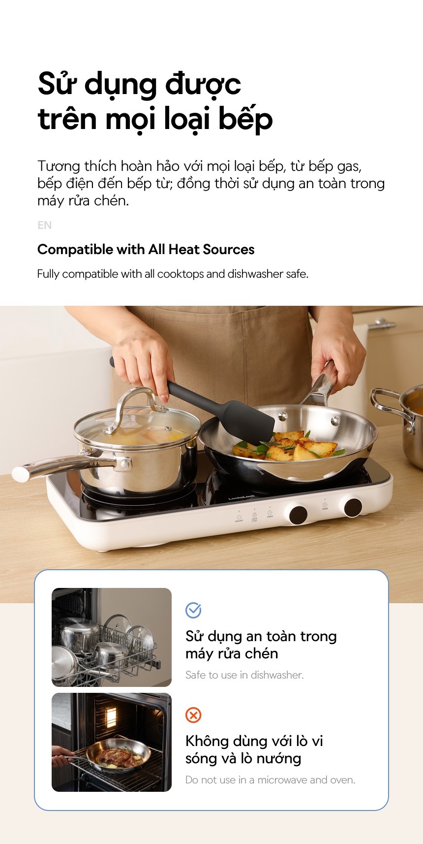 Nồi | Chảo LocknLock ÉLEVÉ thép không gỉ SUS304