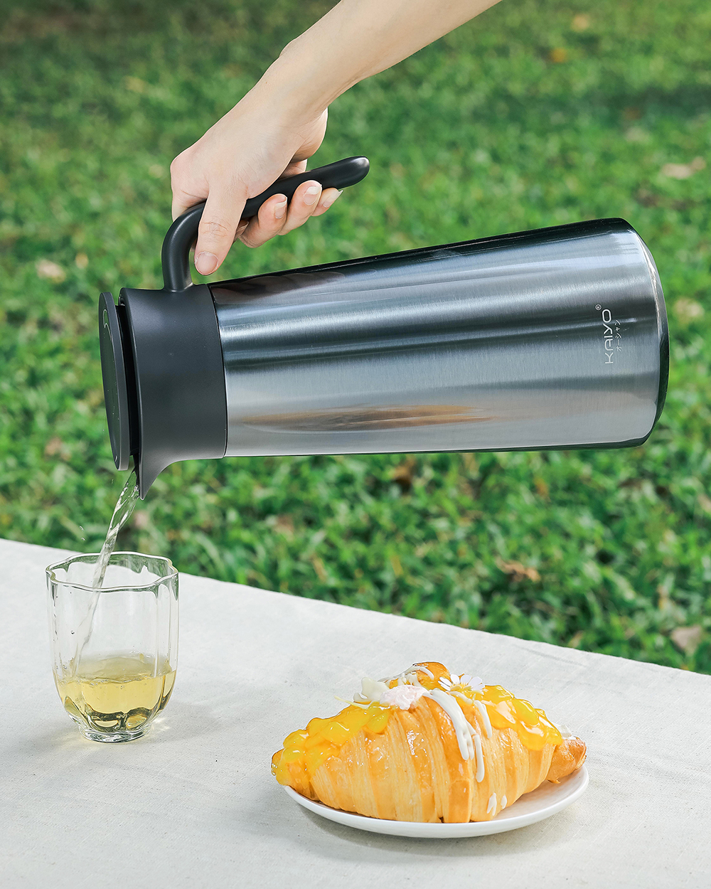 Bình giữ nhiệt kèm lọc trà Kaiyo dung tích 1.8L thành bình 2 lớp inox 304