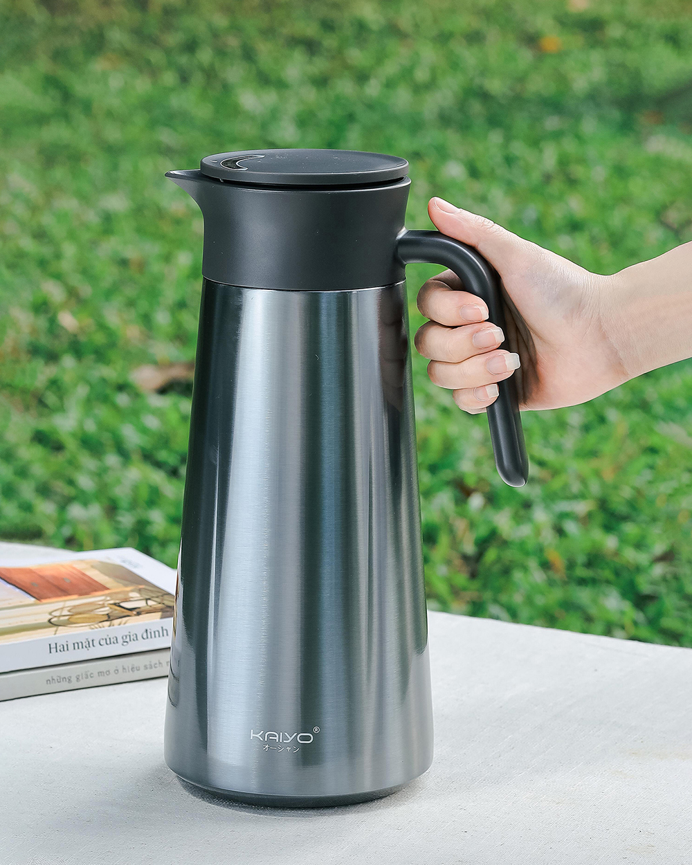 Bình giữ nhiệt kèm lọc trà Kaiyo dung tích 1.8L thành bình 2 lớp inox 304