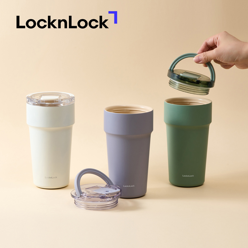 Ly giữ nhiệt LocknLock Metro Cafe Top Handle inox 304 lòng phủ sứ giữ nguyên hương vị đồ uống LHC4416 710ml