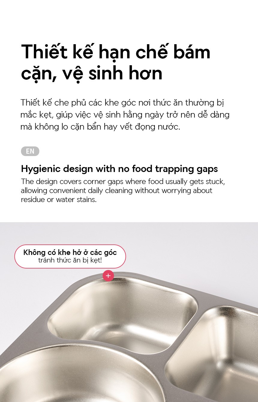 Hộp cơm inox 316L cho bé LocknLock Little Love LST980 1.05L kèm túi đựng và muỗng nĩa