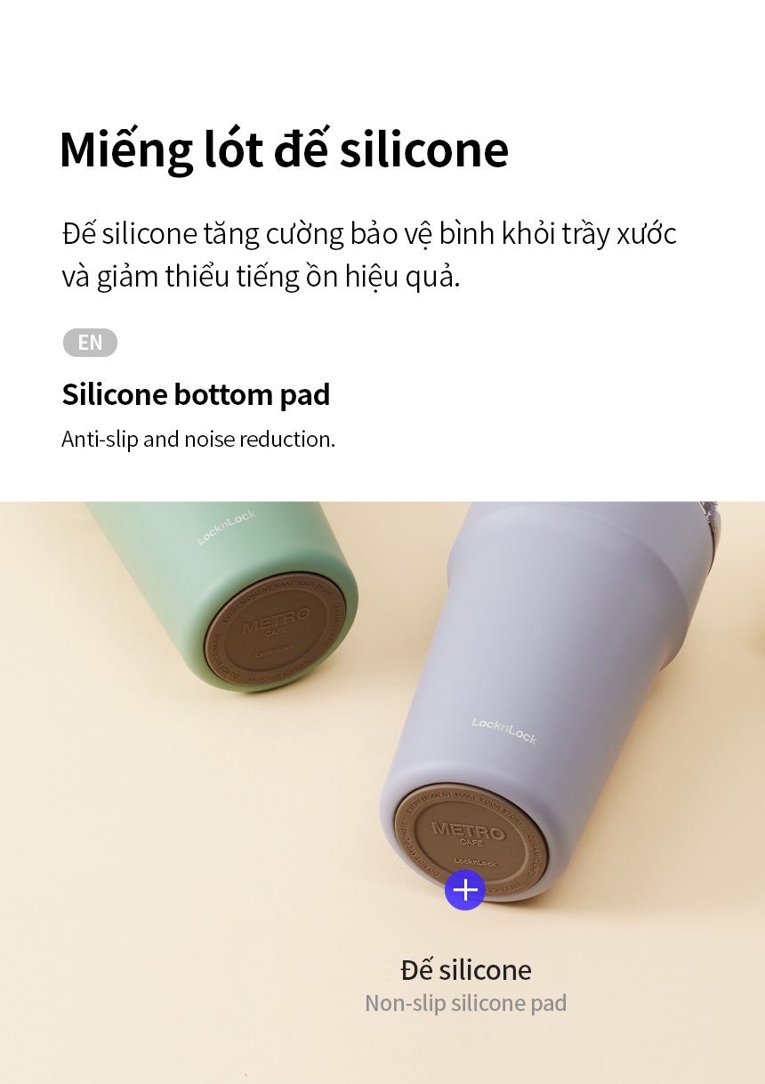 Ly giữ nhiệt LocknLock Metro Cafe Top Handle inox 304 lòng phủ sứ giữ nguyên hương vị đồ uống LHC4416 710ml