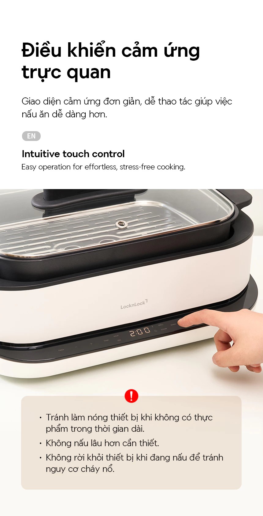 Nồi lẩu điện đa năng LocknLock Multicooker EJP261WHT dung tích 6 lít