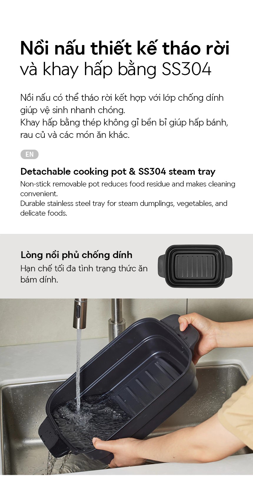 Nồi lẩu điện đa năng LocknLock Multicooker EJP261WHT dung tích 6 lít