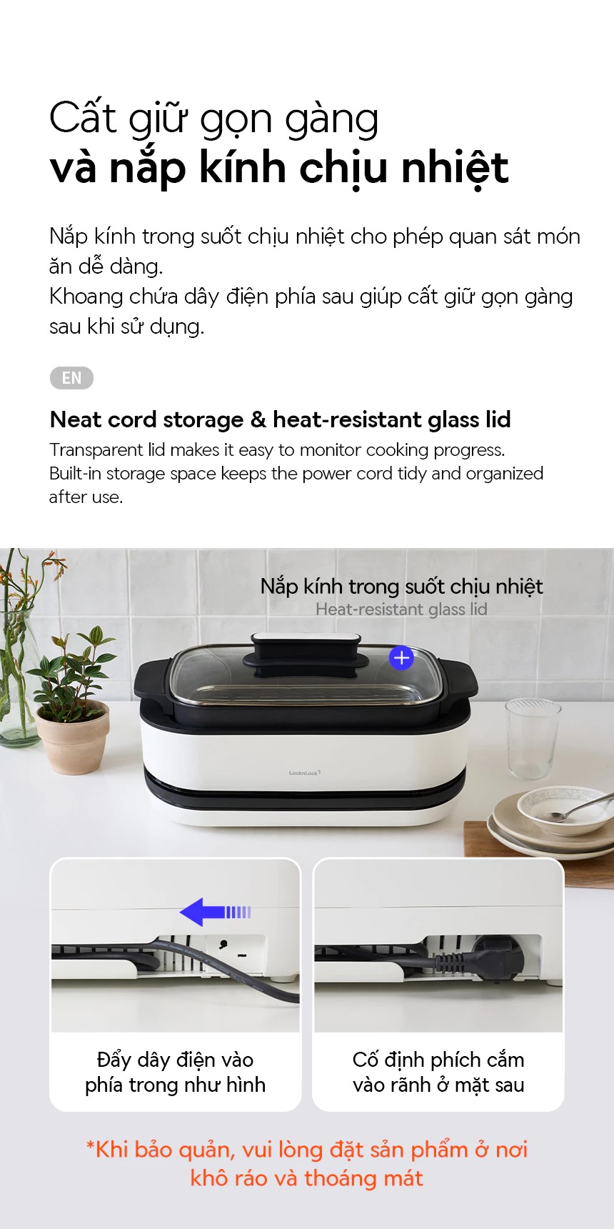 Nồi lẩu điện đa năng LocknLock Multicooker EJP261WHT dung tích 6 lít