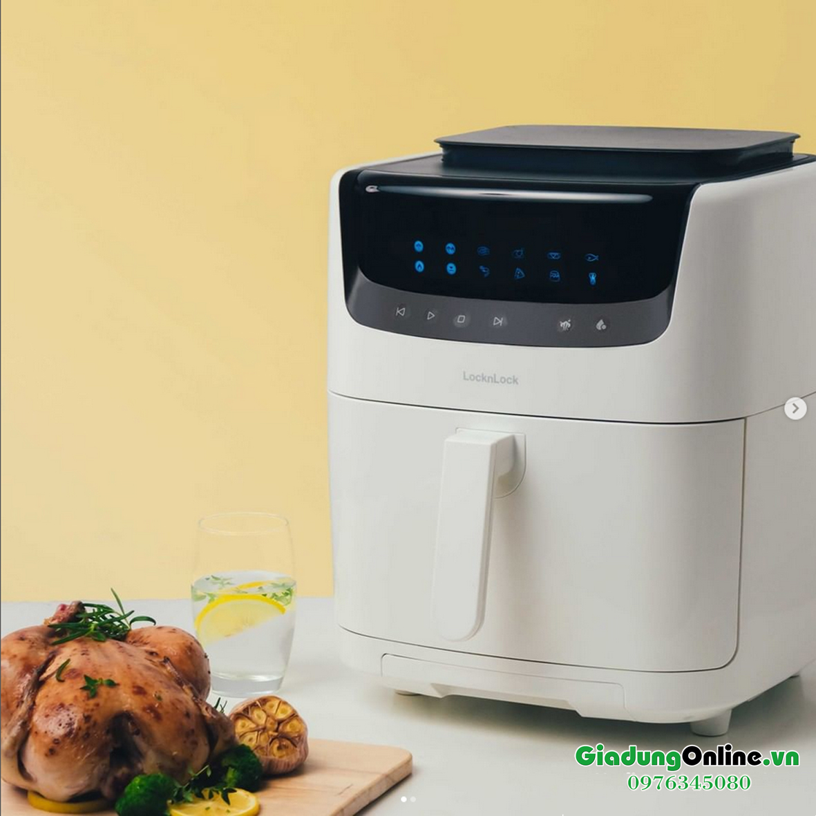 Nồi chiên không dầu kết hợp chức năng hấp Lock&Lock Steam Air Fryer 7L