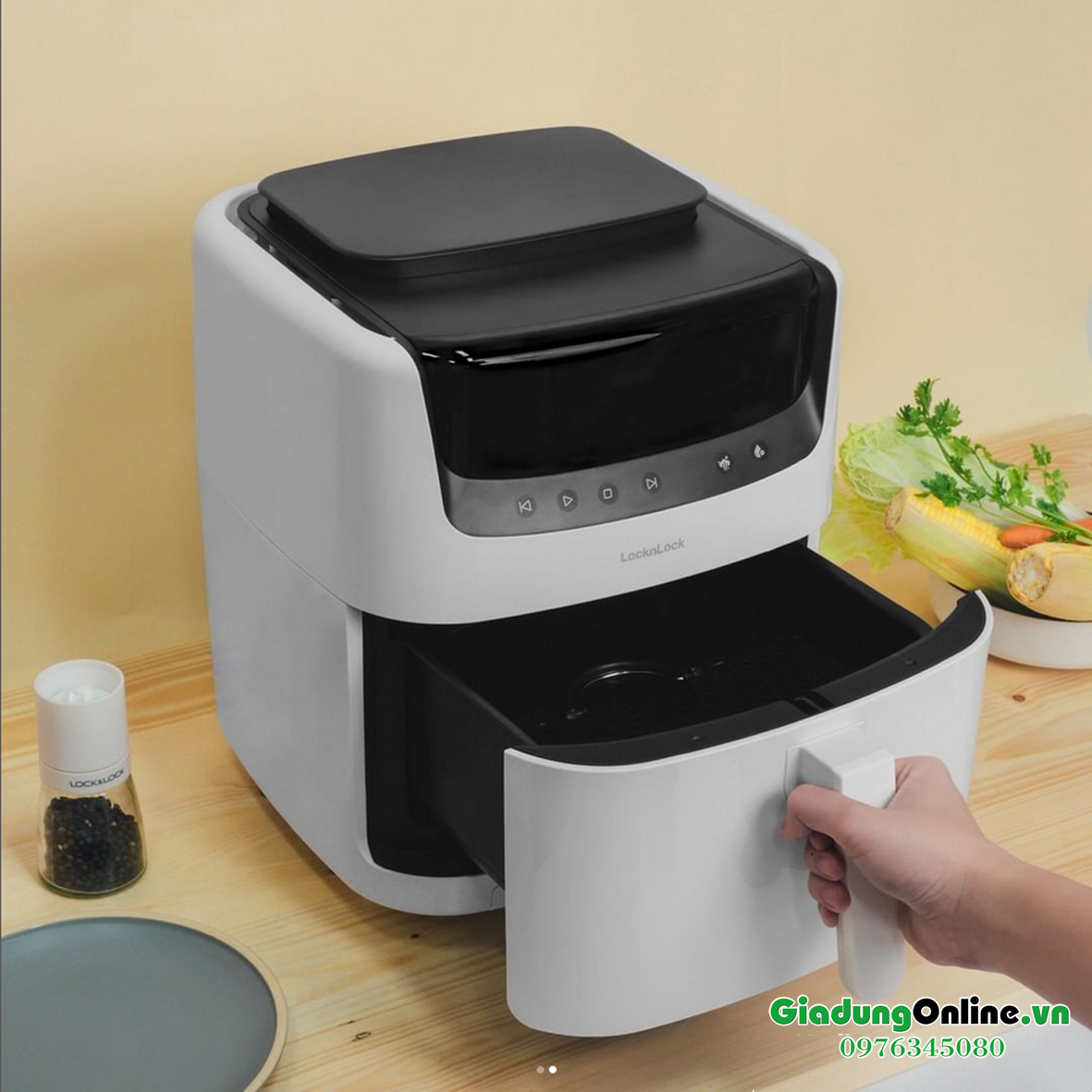 Nồi chiên không dầu kết hợp chức năng hấp Lock&Lock Steam Air Fryer 7L